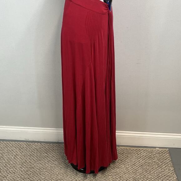 Maeve Anthropologie Skirt size Large Cranberry Pink Long Maxi Jersey A Line Boho - Picture 8 of 12